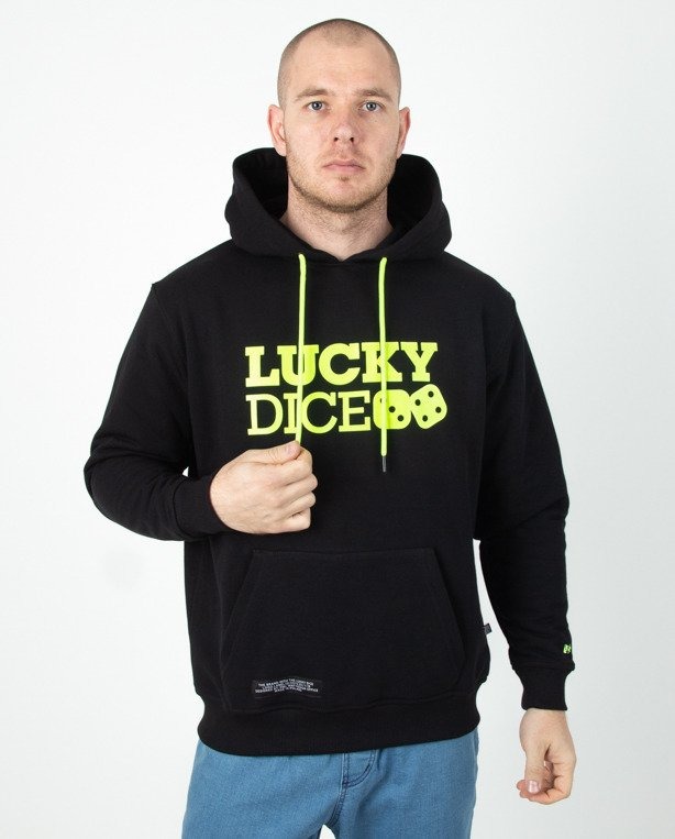 Bluza Lucky Dice Hoodie Logo Black-Neon