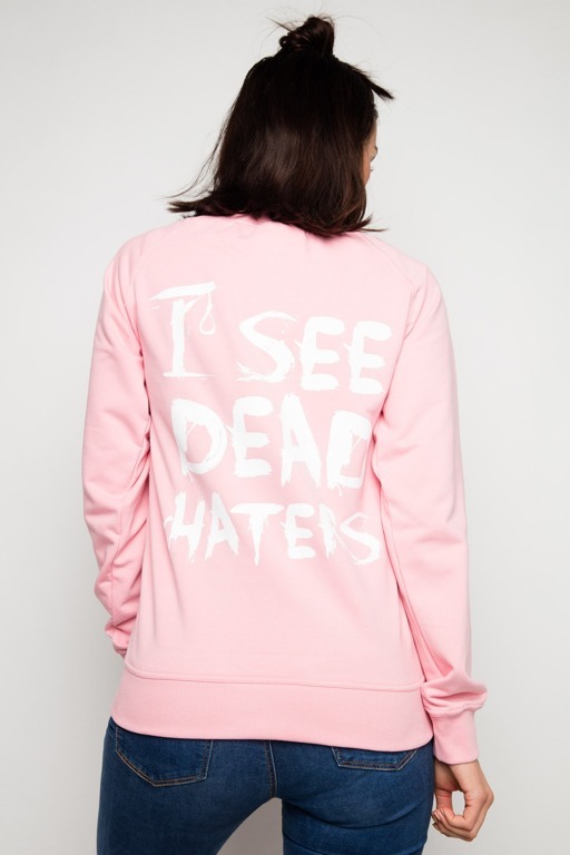 DIAMANTE CHICKS CREWNECK I SEE DEAD HATERS PINK