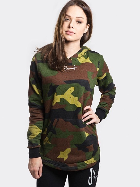 STOPROCENT HOODIE WOMAN TAGSPLOT17 CAMO GREEN