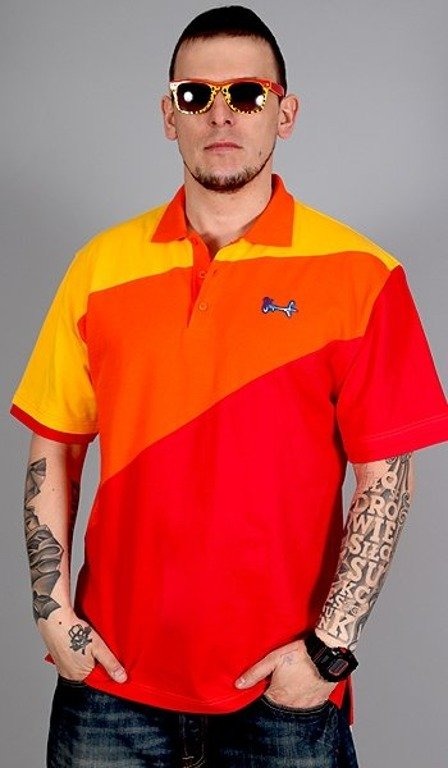 STOPROCENT KOSZULKA POLO CLASSIC TRICOLOR RED