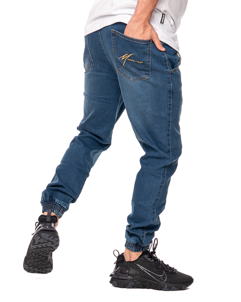 Spodnie Jeans Jogger Moro Sport Big Paris Pocket Niebieskie
