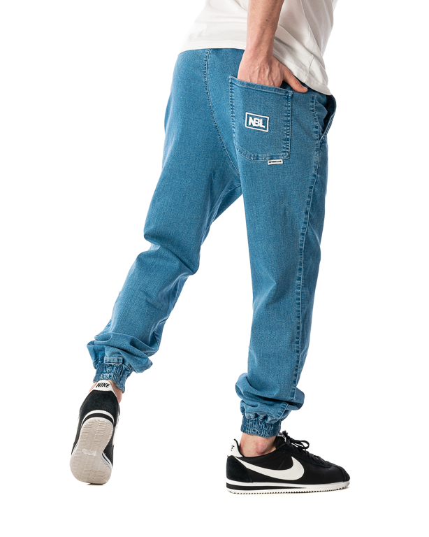 Spodnie Jeans Jogger New Bad Line Icon Jasnoniebieskie