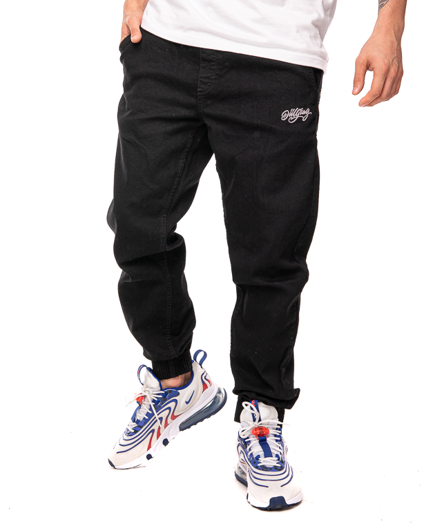 Spodnie Jeans Jogger Regular Diil Gang Front Czarne